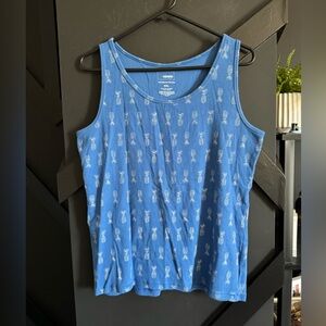 Sonoma Blue Pineapple Print Tank Top – Size XXL